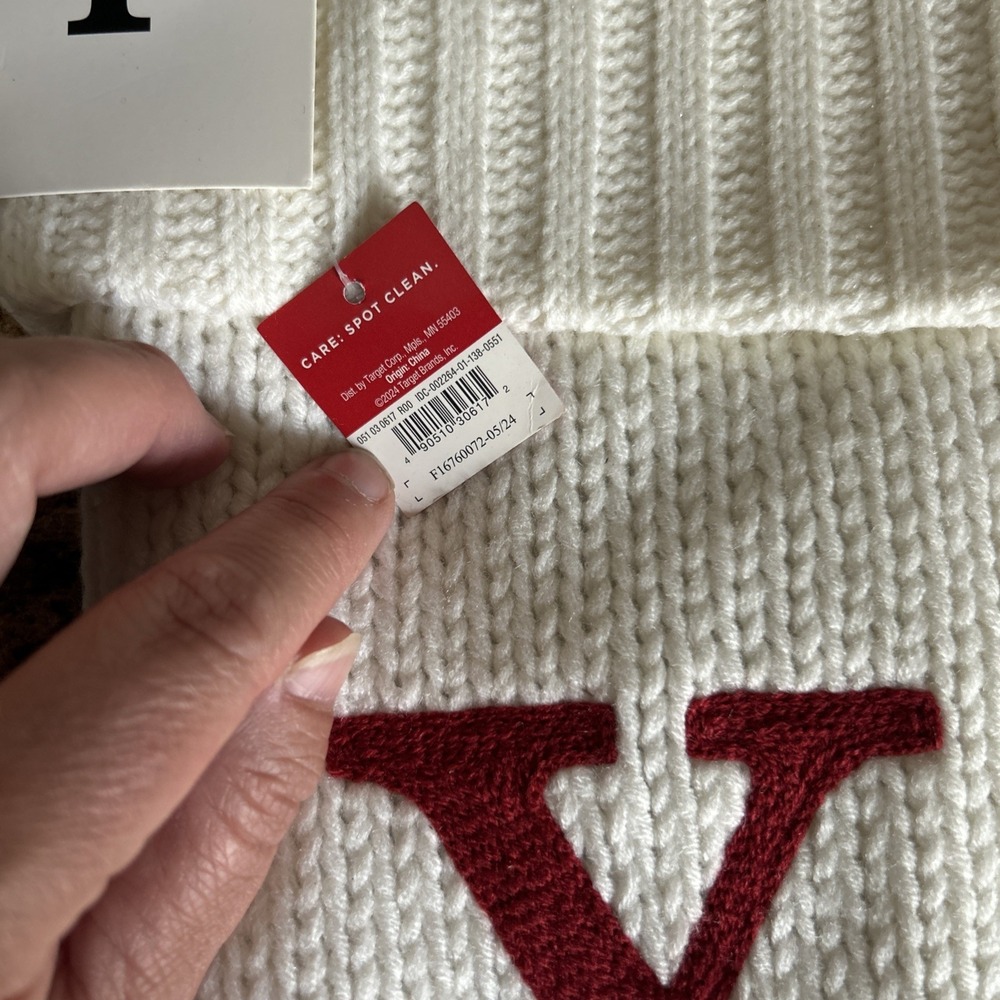 Wondershop Letter Y Red Monogram Full Size White Knit Christmas Stocking - Picture 3 of 4